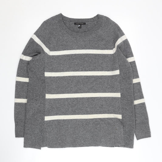 Banana Republic Women's Grey Striped Pullover Jumper XS