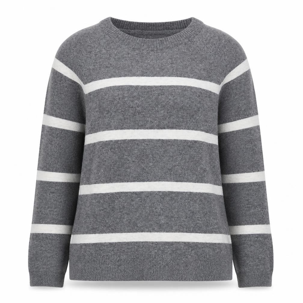 Banana Republic Women's Grey Striped Pullover Jumper XS