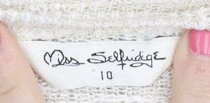 Brand and care label for Miss Selfridge Women’s Ivory Jumper, size UK 10