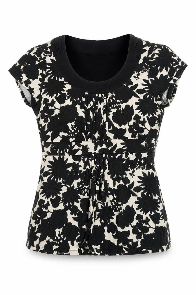 Laura Ashley Women's Floral Blouse Black & White Size 12