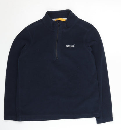Additional front view of Regatta boys’ blue fleece pullover sweatshirt, size 13
