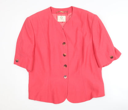 Viyella Women's Pink Blazer UK 16 Short Sleeve