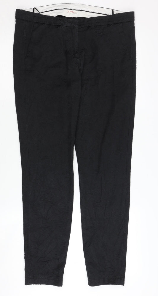 Elements Women's Black Trousers Size 10 Cotton Blend