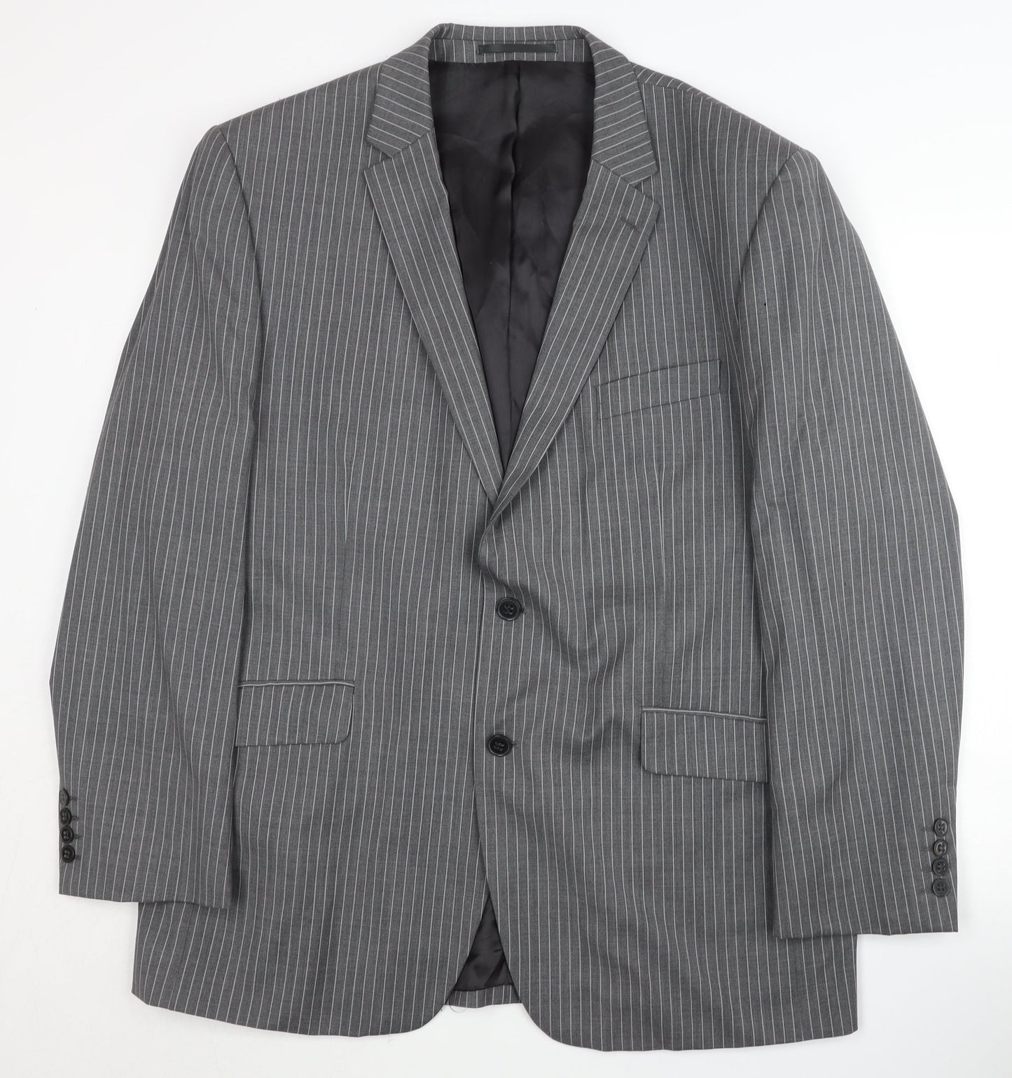 Ben Sherman Grey Striped Men's Blazer, Size 44, Regular