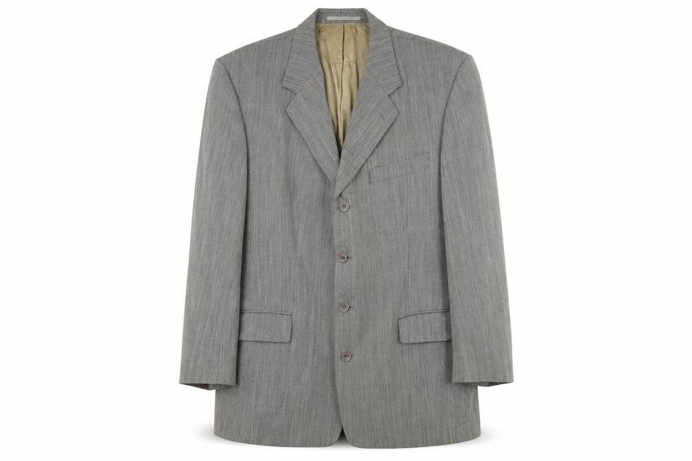 Van Gils Men's Grey Striped Blazer 44 Regular Fit