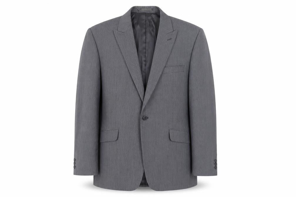 Jeff Banks Men's Grey Striped Blazer - 44 Regular Fit