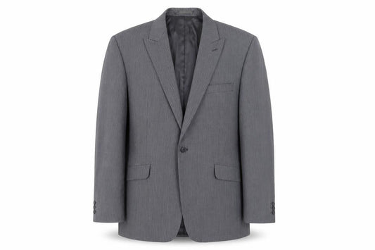 Jeff Banks Men's Grey Striped Blazer - 44 Regular Fit