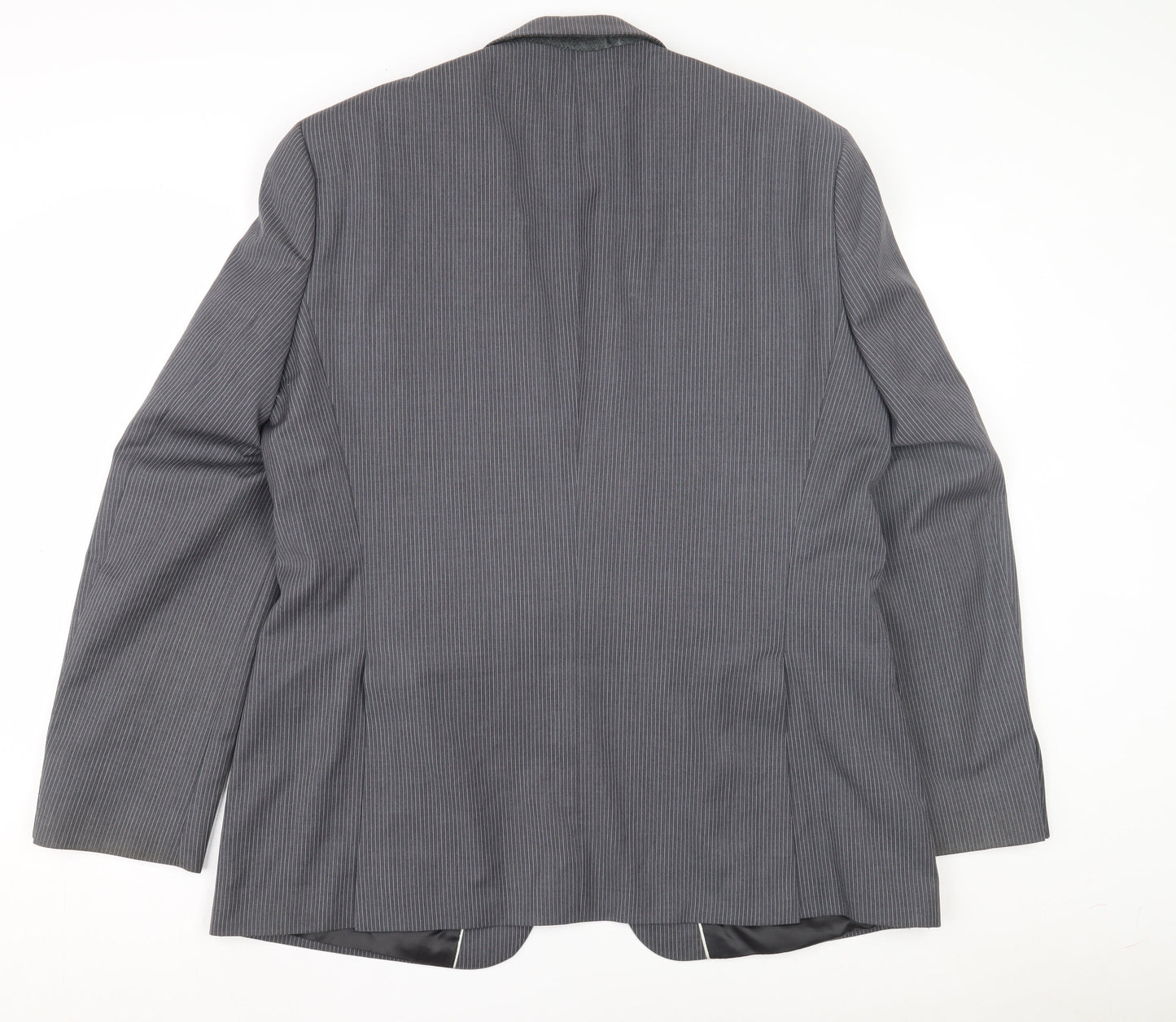 Jeff Banks Men's Grey Striped Blazer - 44 Regular Fit