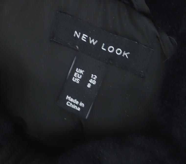 New Look Women's Black Puffer Jacket Size 12