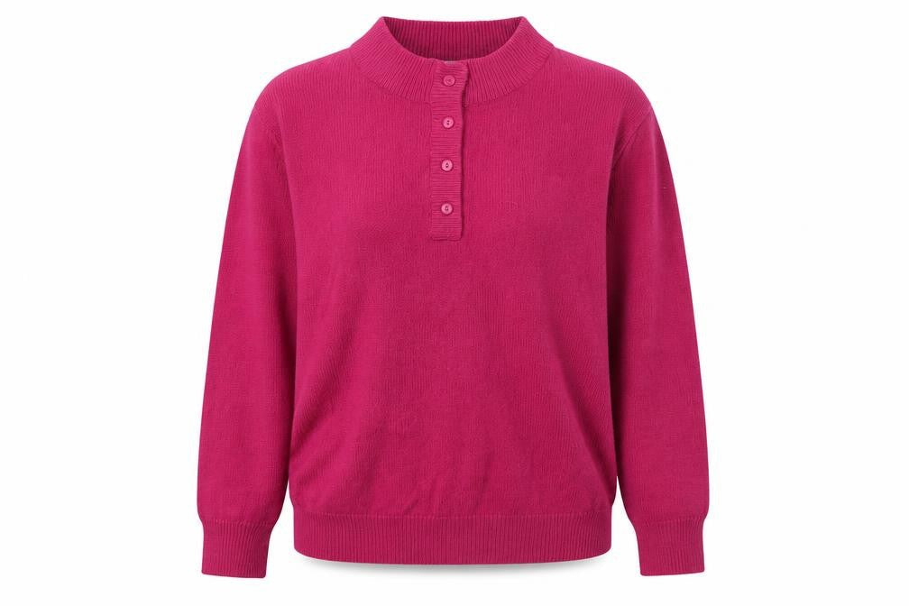 Damart Women's Pink Henley Jumper L