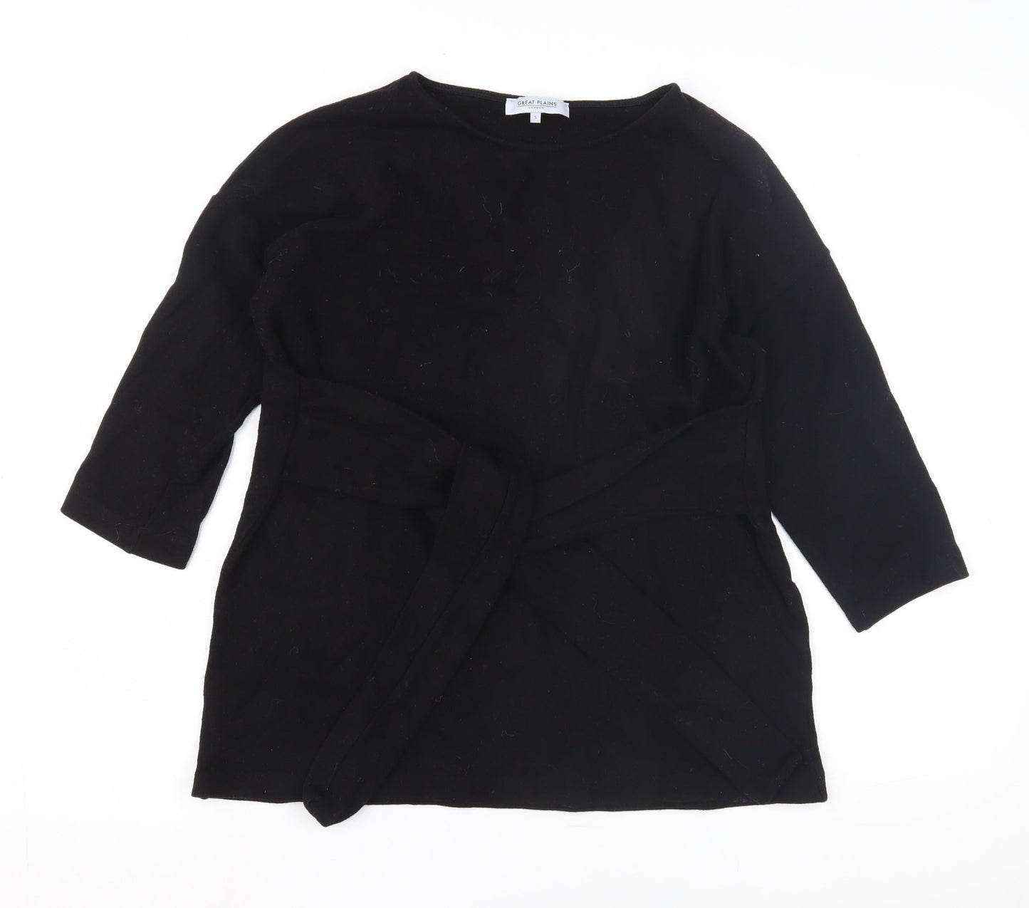Great Plains Women Black Boat Neck Jumper S