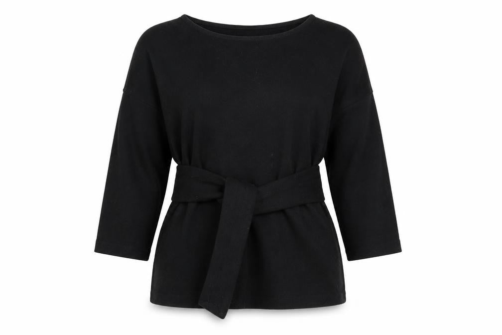 Great Plains Women Black Boat Neck Jumper S