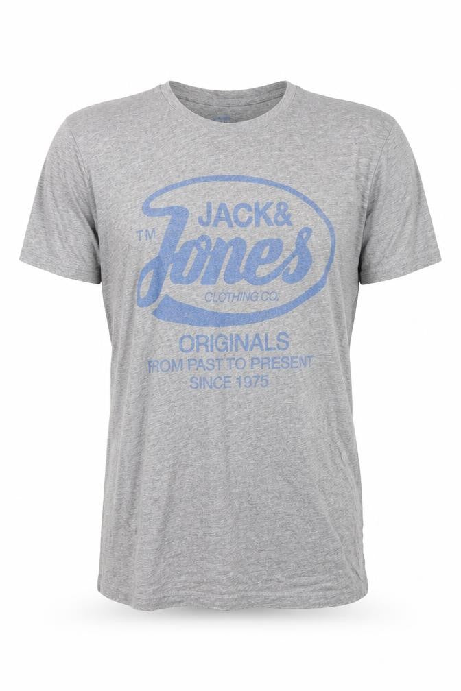 Jack & Jones Men's Grey Graphic T-Shirt Size S