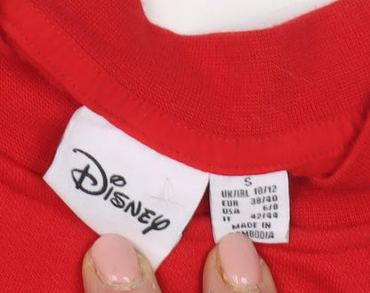 Preloved Disney Women's Red Mickey Sweatshirt Size 10 - Cartoon Pullover - Detail