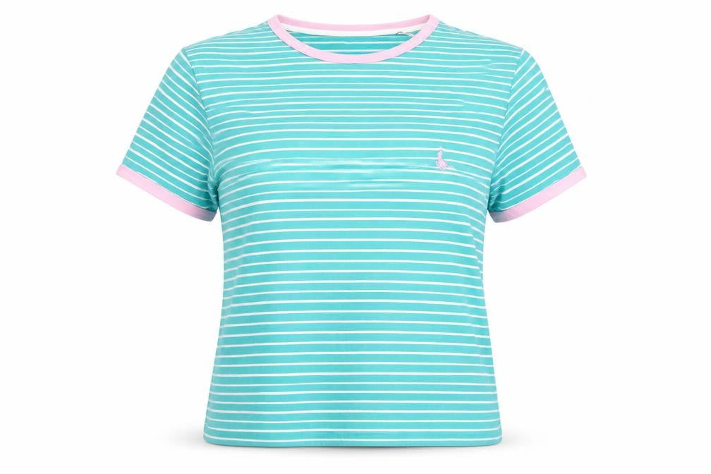 Jack Wills Women's Blue Striped T-Shirt Size 6
