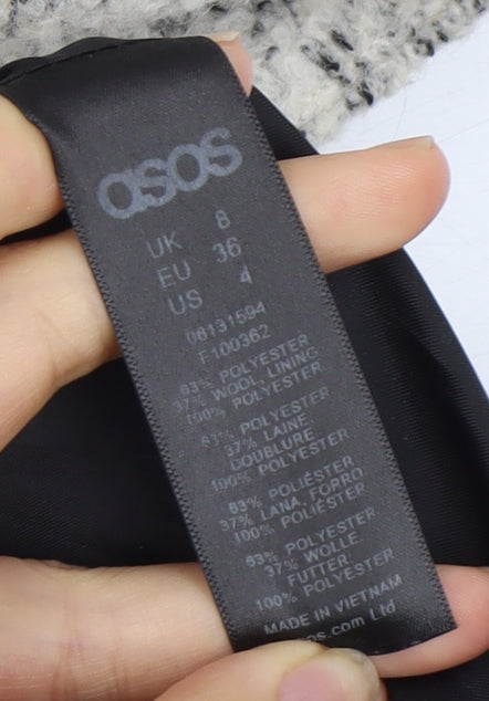 ASOS Women's Grey Hooded Long Sleeve Jacket Size 8