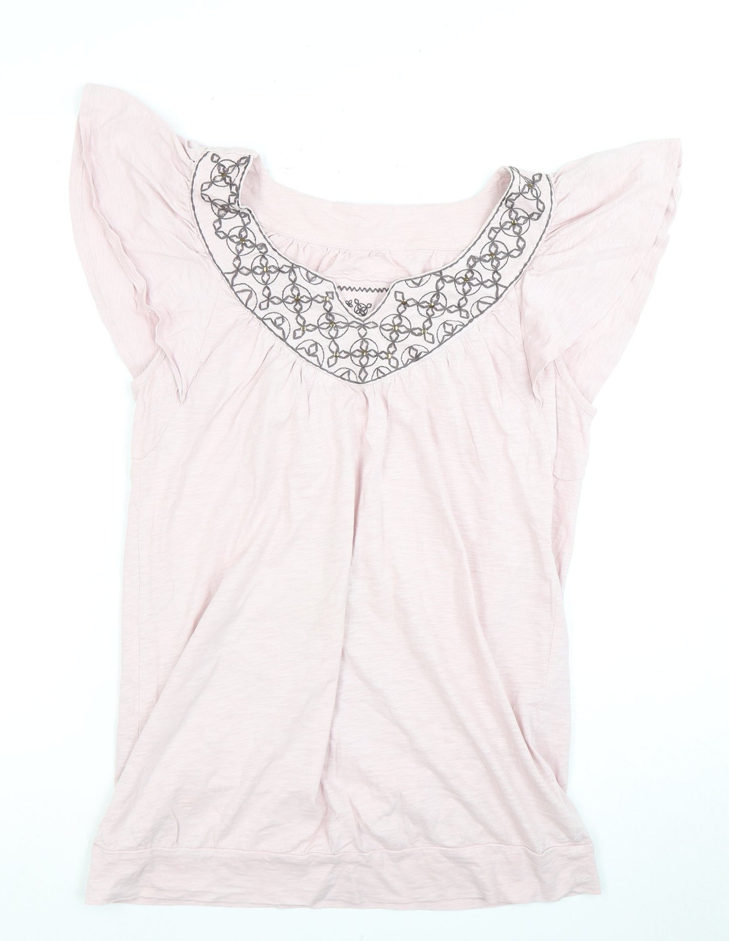 Rocha.John Rocha Women's Pink Embroidered Blouse, Size 14