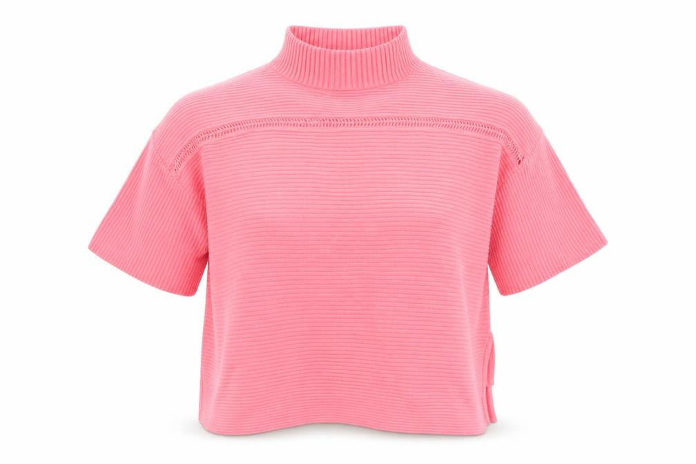 French Connection Pink Women's High Neck Knit Top