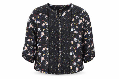 Front view of Mantaray Women's Multicoloured Floral Blouse, size 14