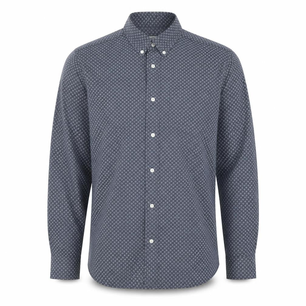 Next Men's Blue Geometric Medium Dress Shirt