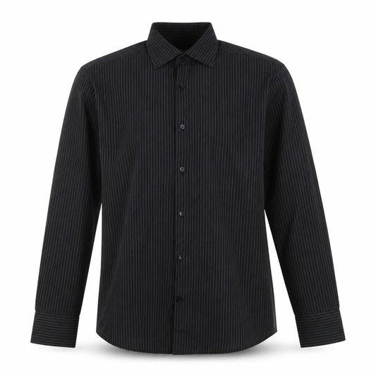 Jack Reid Men's Black Striped Dress Shirt 15.5 Long Sleeve