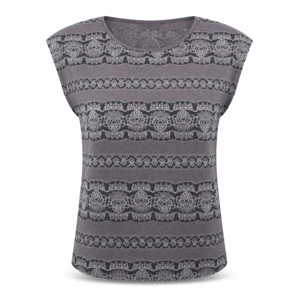 Oasis Women's Grey Geometric T-Shirt Size S