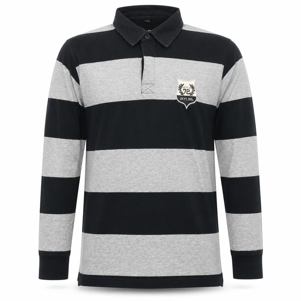 Wild Travel Men's Black Striped Polo - M