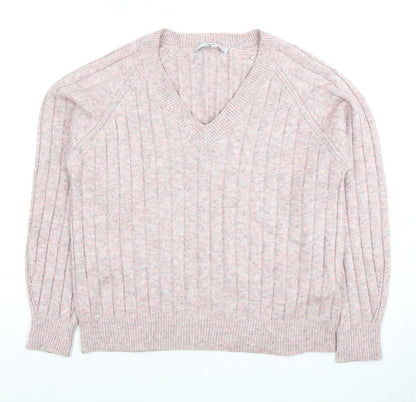 Next Women’s Pink V-Neck Jumper, Size S, Pullover Style
