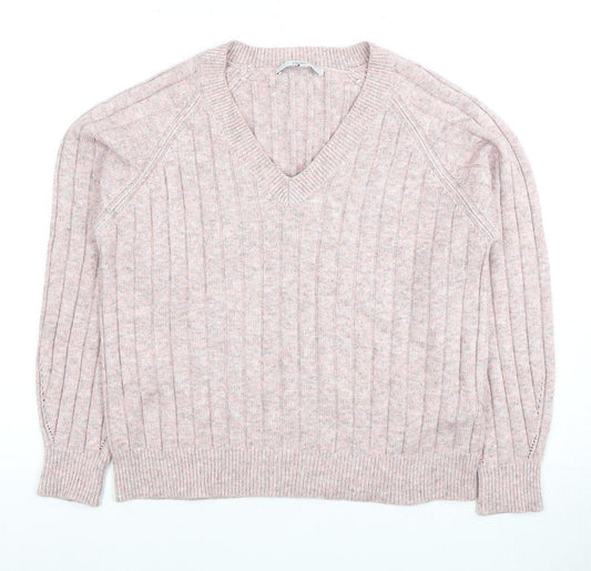 Next Women’s Pink V-Neck Jumper, Size S, Pullover Style
