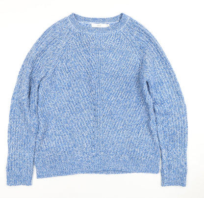 ISLE Women's Blue Chunky-Knit Pullover Jumper Size 10