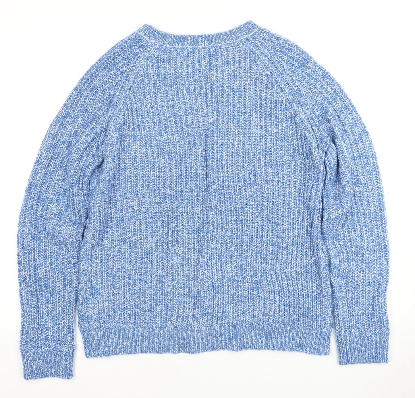 ISLE Women's Blue Chunky-Knit Pullover Jumper Size 10