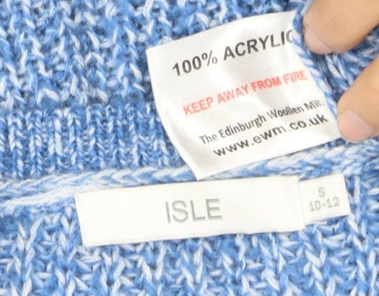 ISLE Women's Blue Chunky-Knit Pullover Jumper Size 10