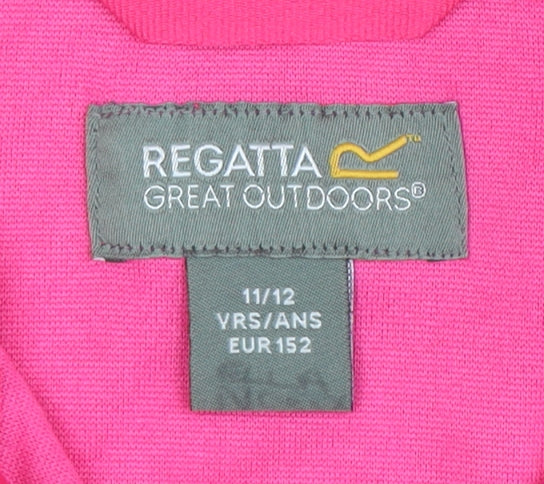 Regatta Girls Pink Fleece Sweatshirt 11-12 Years 1/4 Zip