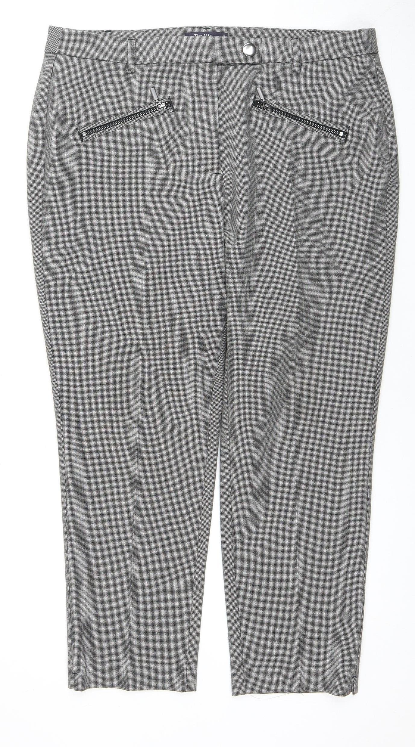 Marks and Spencer Women's Grey Trousers, Size 16, Mid Rise