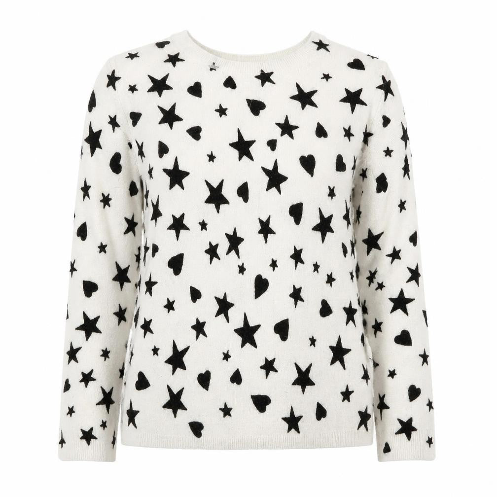 Marks & Spencer Women's White Size 6 Star Pullover Jumper