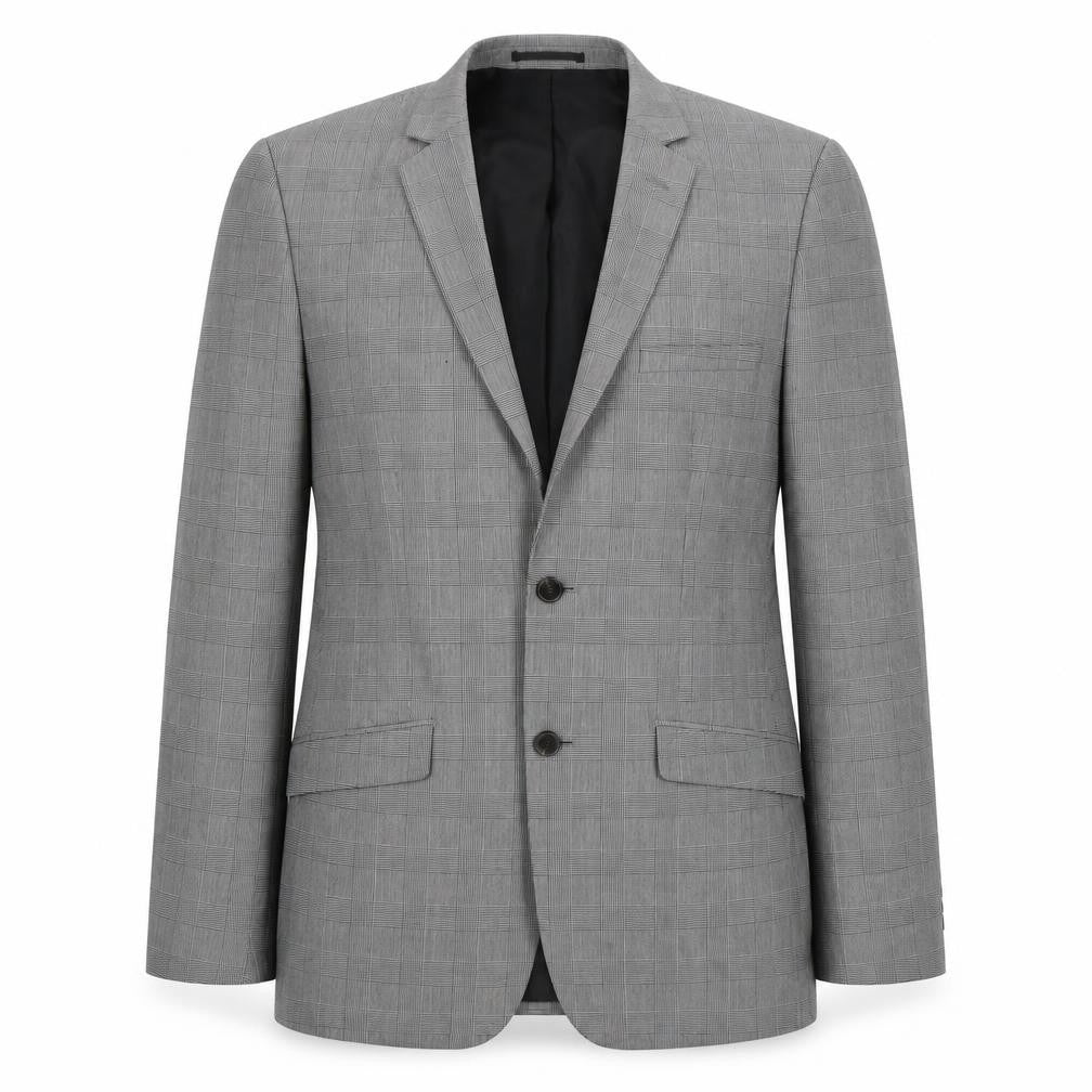 Jack Reid Men's Grey Check Slim Fit Blazer