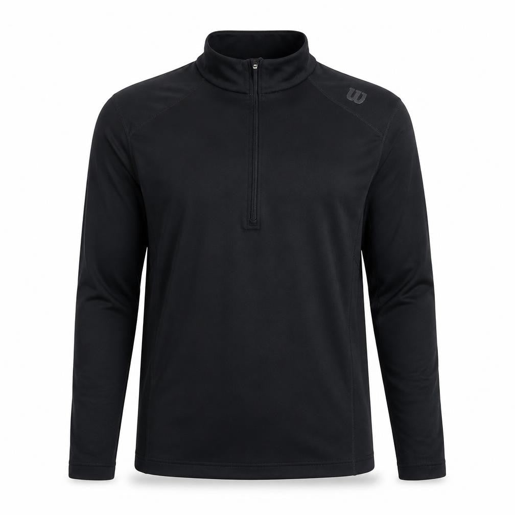 Wilson Men's Black S Casual Pullover 1/4 Zip Top