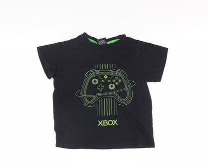 Additional front view of Xbox boys’ black graphic t-shirt, age 8, gaming style