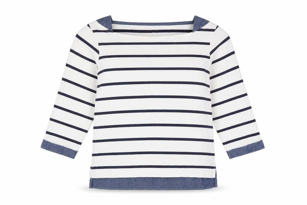 Next Women's White Striped Long Sleeve T-Shirt, Size 10