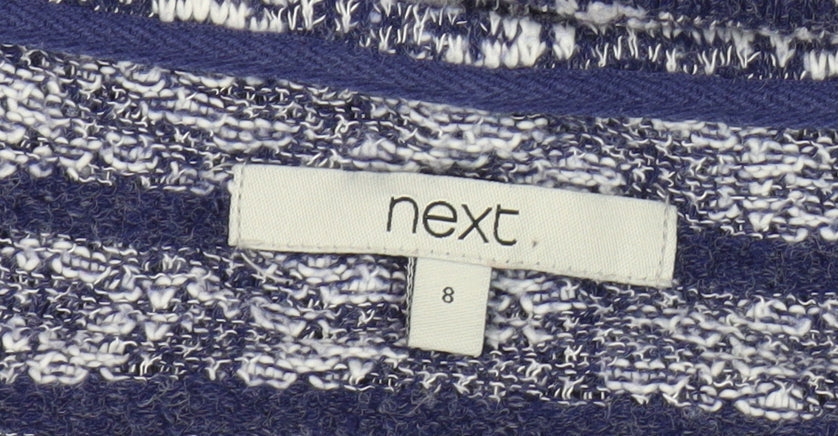 Next Women Blue Striped Top 3/4 Sleeve Size 8