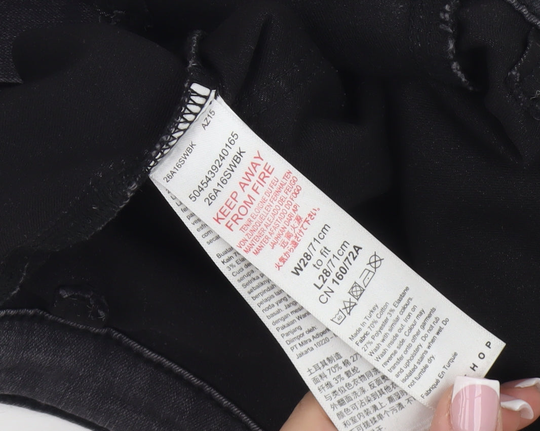 Topshop Unisex Black Skinny Jeans W28 L28