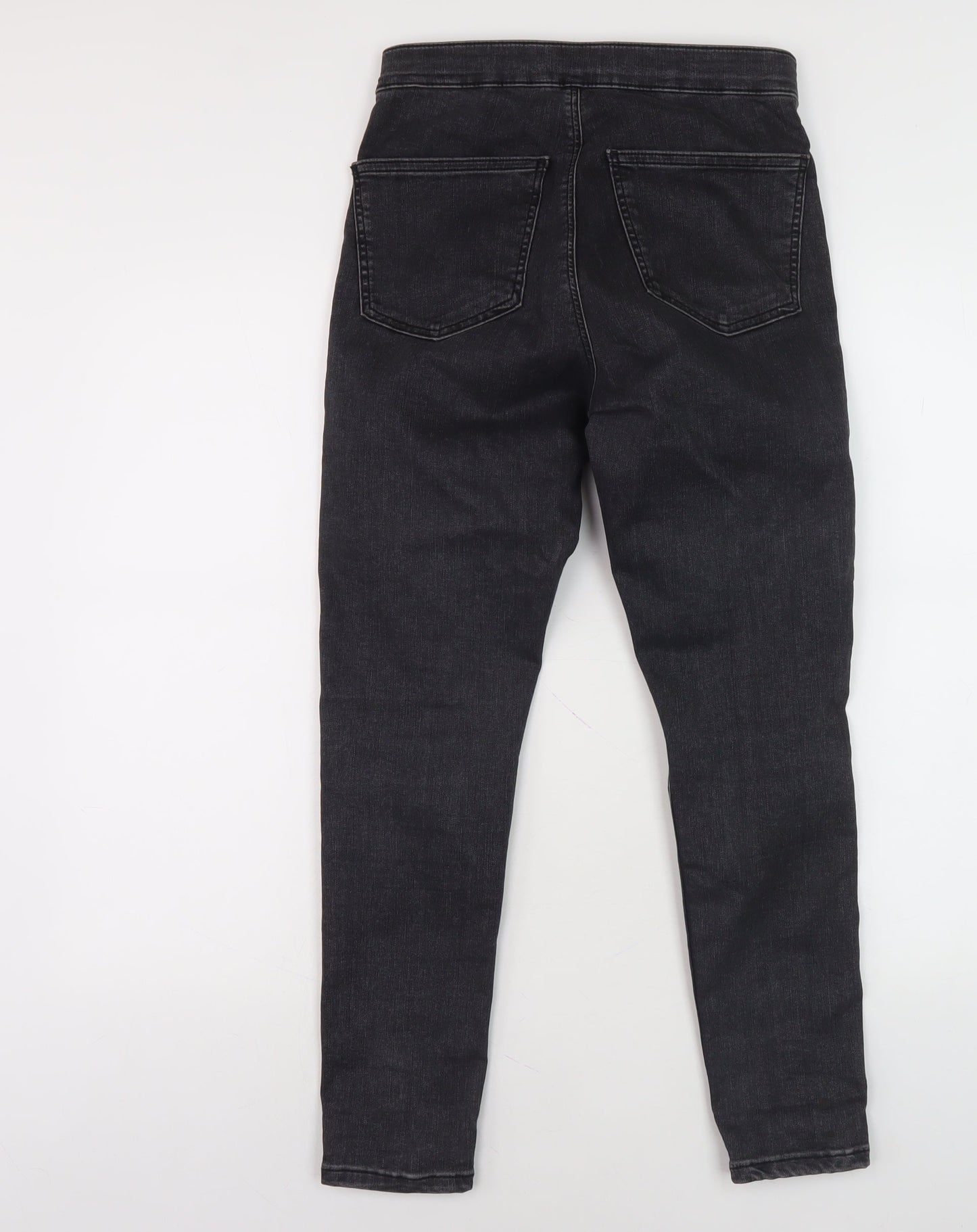 Topshop Black Skinny Distressed Jeans, 28 Waist, Unisex