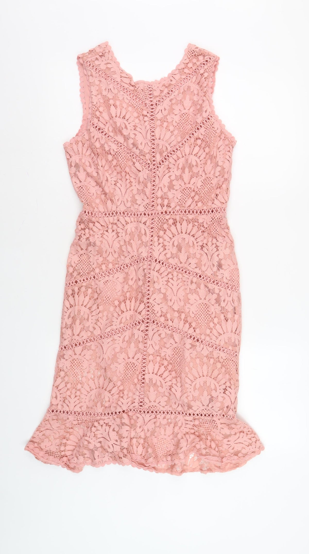 New Look Women Pink Lace Dress Size 8