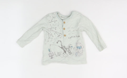Disney Unisex Baby Blue T-Shirt 3-6M - Cute Pooh Graphic