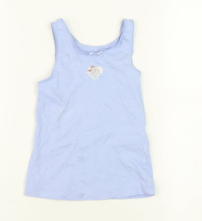Additional front view of Disney Frozen girls’ blue tank top 4-5 yrs