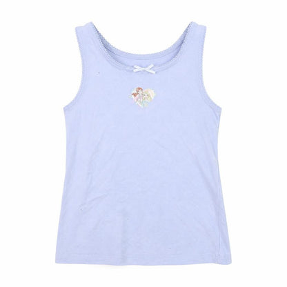 Front view of Disney Frozen girls’ blue tank top 4-5 yrs