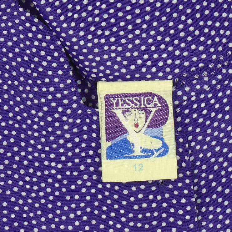 Yessica Purple Polka Dot Women's Dress Size 12