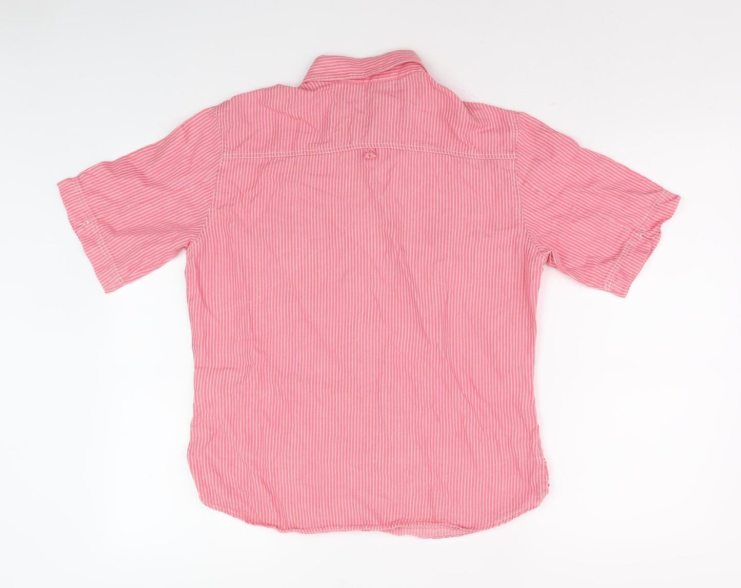 Marks & Spencer Women's Pink Striped Button-Up Shirt UK 12