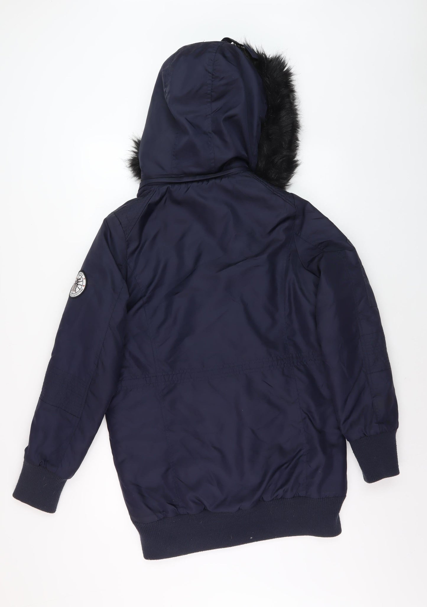 Fenchurch Men's Blue Hooded Parka Coat S
