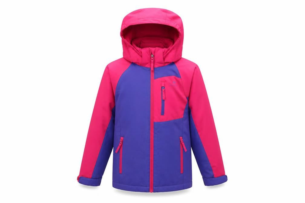 HIGEAR Girls Pink Blue Ski Jacket, Size 7-8, Waterproof